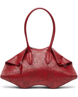 McQueen Leather Manta Top-Handle Bag - Red