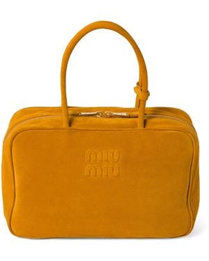 Miu Miu Suede Beau Top-Handle Bag - Orange