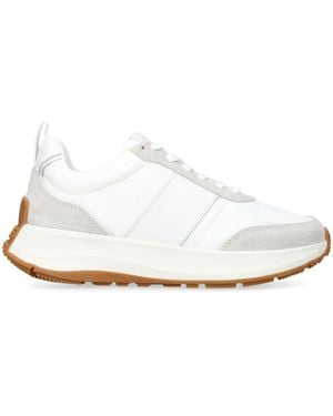 Fitflop Leather F-Mode Flow Sneakers - White