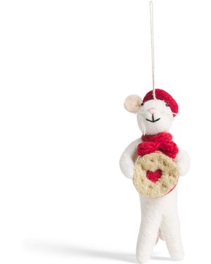 Harrods Felt Mouse Jammy Dodger Tree Decoration - Red