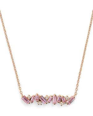 Suzanne Kalan Diamond And Sapphire Frenzy Bar Necklace - Pink