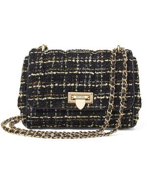 Aspinal of London Small Tweed Lottie Cross-Body Bag - Black