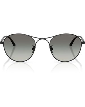Giorgio Armani Steel Round Sunglasses - Gray