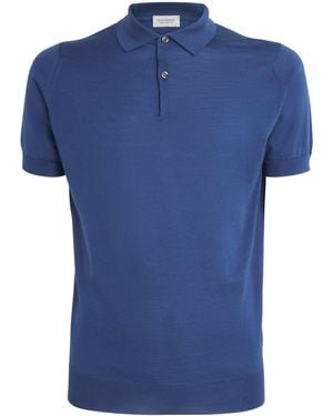 John Smedley Merino Wool Payton Polo Shirt - Blue