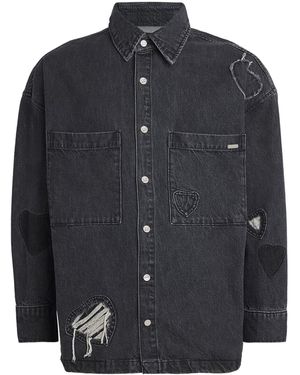 NAHMIAS Denim Heart Patchwork Shirt - Blue