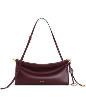 Alaïa Medium Leather Le Click East West Shoulder Bag - Purple