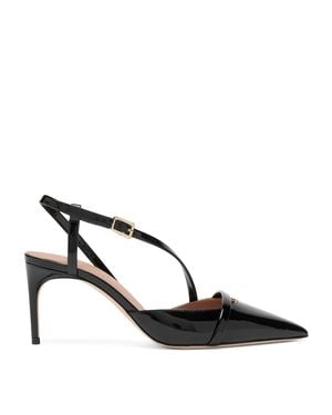 Malone Souliers Patent Leather Valeria Slingback Court Shoes 70 - Black