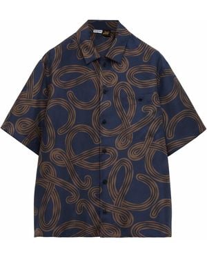 Loewe X Paula's Ibiza Silk Anagram Shirt - Blue