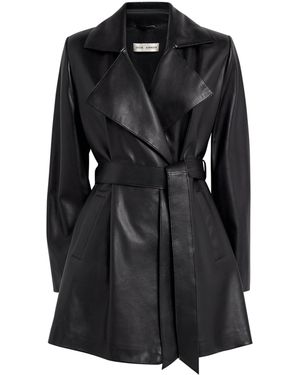 Nour Hammour Belted Kerri Leather Jacket - Black