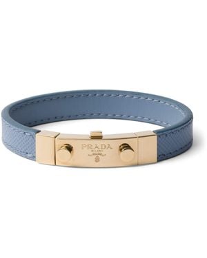 Prada Saffiano Leather Bracelet - Blue