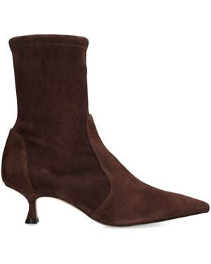 Stuart Weitzman Suede Naomi Ankle Boots 50 - Brown