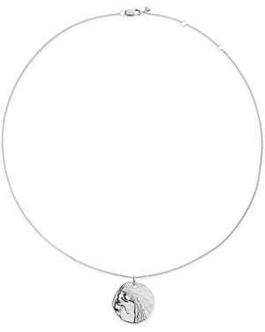 Monica Vinader Sterling Aquarius Zodiac Necklace - White