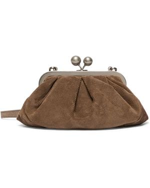 Weekend by Maxmara Small Suede Pasticcino Clutch Bag - Brown