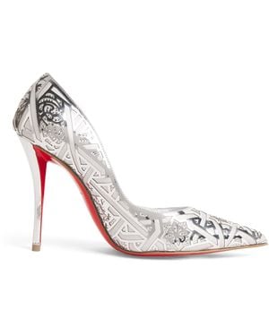 Christian Louboutin Miss Z Carouba Leather Court Shoes 100 - White