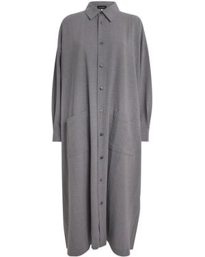 Eskandar Denim Side-Seam Shirt - Gray