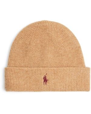 Polo Ralph Lauren Cashmere Polo Pony Beanie - Natural
