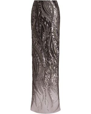 Ralph Lauren Tulle Embellished Camila Maxi Skirt - Brown