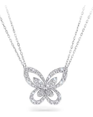Graff Large And Diamond Butterfly Necklace - Metallic