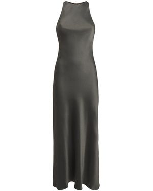 Blazé Milano Satin Skyros Maxi Dress - Black