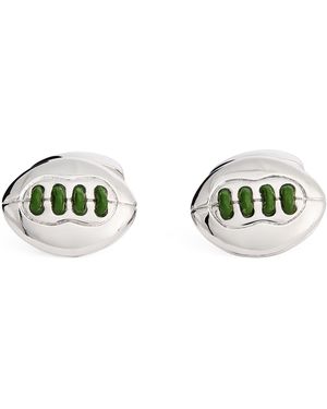 Babette Wasserman Thread-Detail American Football Cufflinks - Green