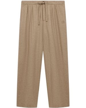 Loewe Wool-Cashmere-Blend Pleated Pants - Natural