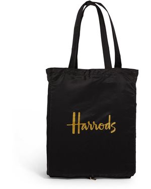 Harrods Recycled Logo Pocket Shopper Bag - Black