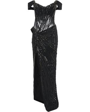 Gaurav Gupta Off-The-Shoulder Obsidian Crest Gown - Black
