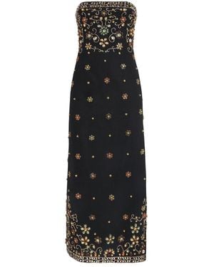 Alice + Olivia Embellished Nina Midi Dress - Black