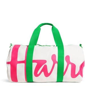 Harrods Cotton Logo Barrel Bag - Green