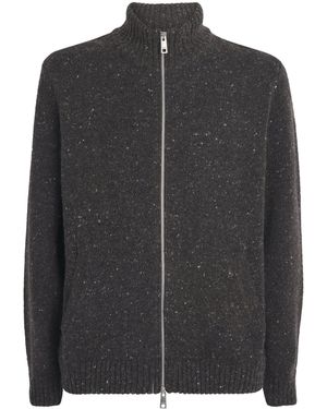 Samsøe & Samsøe Wool-Blend Sanate Zip-Up Cardigan - Black