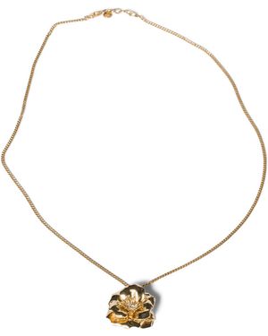 Miu Miu Flower Pendant Necklace - Metallic