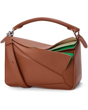 Loewe Small Leather Layers Puzzle Top-Handle Bag - Brown