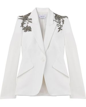 McQueen Tattoo Embroidered Blazer - White