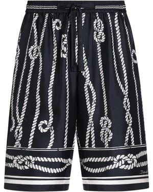 Dolce & Gabbana Silk Marina Shorts - Blue