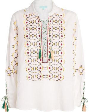 Melissa Odabash Cotton-Linen Tasmin Tunic Top - White