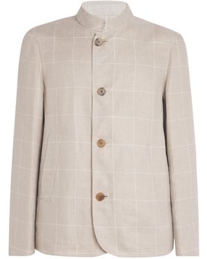 dunhill Linen Reversible Driving Jacket - Natural