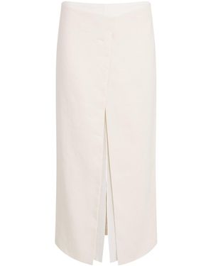 KHAITE Double-Layered Midi Skirt - White