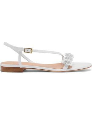 Malone Souliers Leather Flower-Embellished Serra Sandals - White