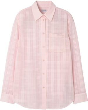 Burberry Cotton Check Shirt - Pink