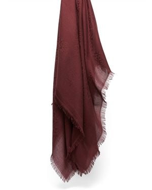 Weekend by Maxmara Modal-Cashmere Logo Scarf - Purple
