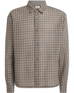 FRAME Virgin Wool Check Shirt - Grey