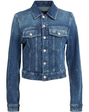 7 For All Mankind Embellished Trucker Denim Jacket - Blue