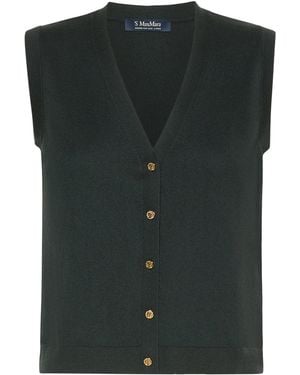 Max Mara Cotton-Cashmere-Silk Sweater Vest - Green