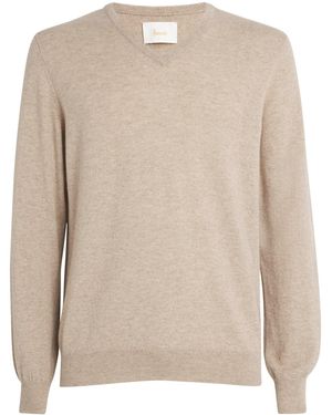 Harrods Cashmere V-Neck Jumper - Natural
