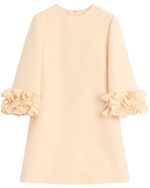 Valentino Crepe Couture Mini Dress - Natural