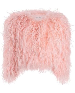 Alice + Olivia Ostrich Feather Kidman Jacket - Pink