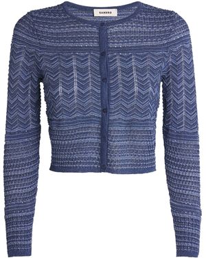 Sandro Embellished Cardigan - Blue