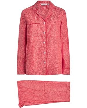 Derek Rose Jacquard Roses Pyjama Set - Pink