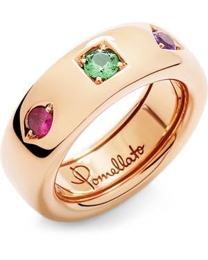 Pomellato Rose And Mixed Stone Slim Iconica Ring - Pink