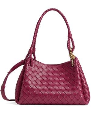 Bottega Veneta Lambskin Parachute Shoulder Bag - Purple